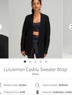 lululemon Cashlu Sweater Wrap Cashmere-Blend Cardigan - Black